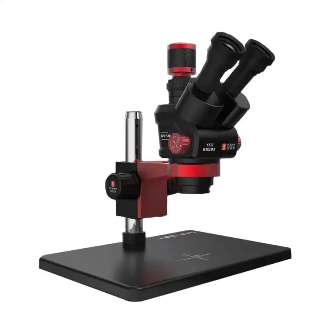 YCS-6558x Ultra HD Trinocular Microscope with Extra Large Base 6.5-58 Zoom